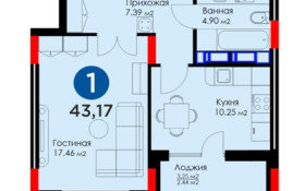 Продажа 1-комнатной квартиры, 43.9 м, 38 улица, дом 9