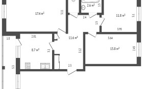 Продажа 3-комнатной квартиры, 70 м, Алматинская, дом 9