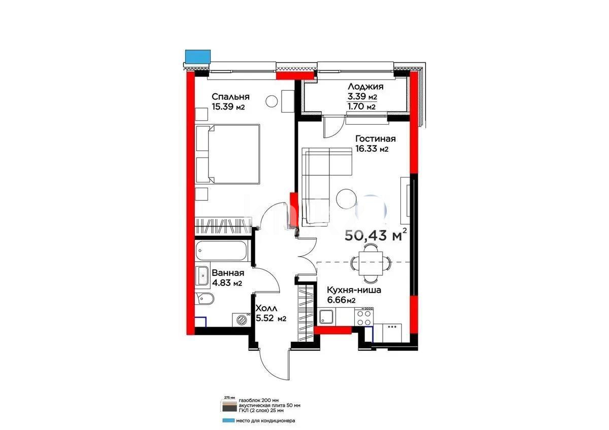 Продажа 2-комнатной квартиры, 50 м², пр. Туран, дом  57/1 в Астане
