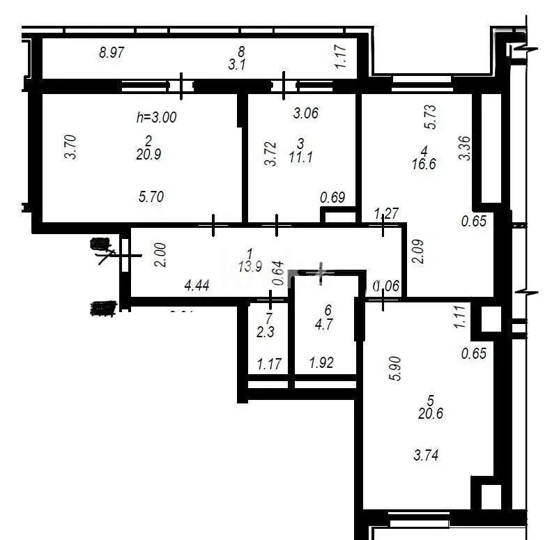 Продажа 3-комнатной квартиры, 93.2 м² в Астане - фото 6