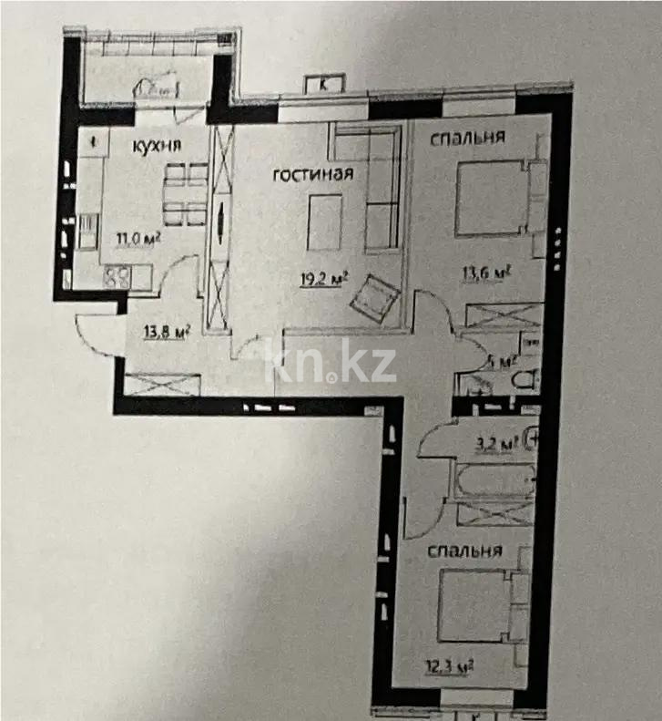 Продажа 3-комнатной квартиры, 80 м² в Караганде