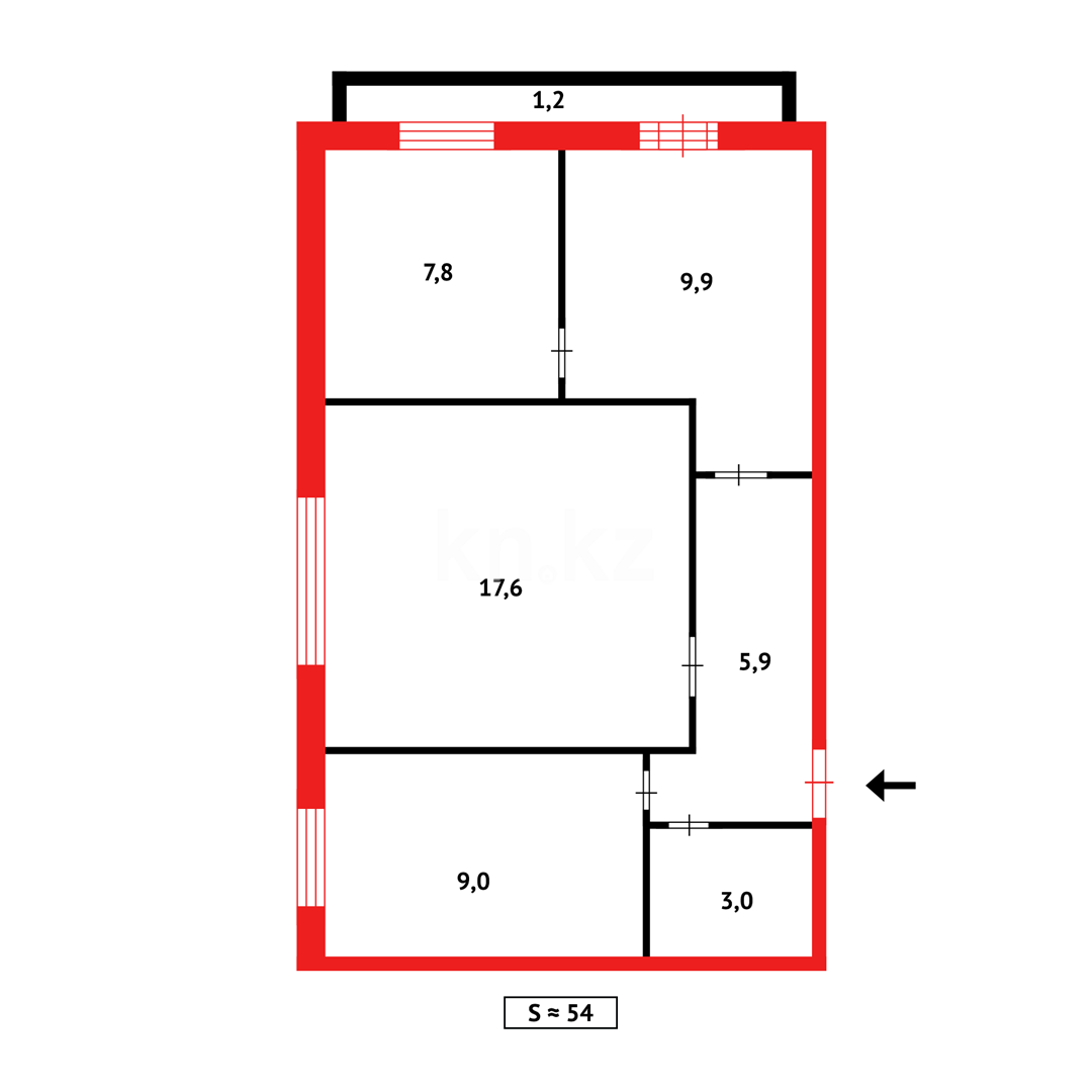 Продажа 3-комнатной квартиры, 54 м² в Темиртау - фото 13