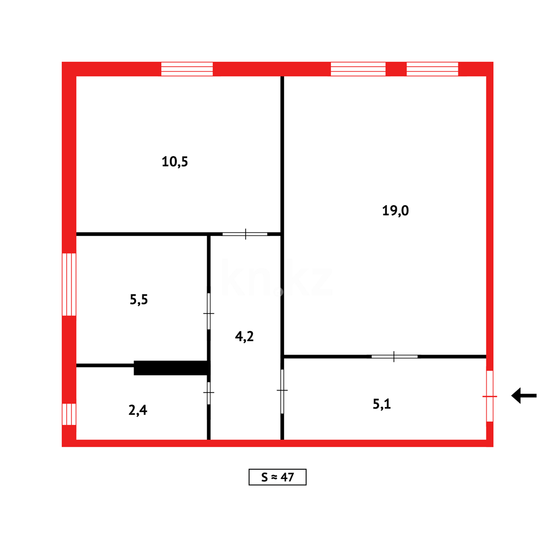 Продажа 2-комнатной квартиры, 47 м² в Темиртау - фото 15