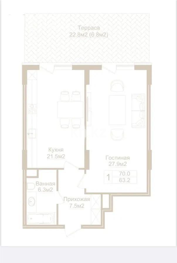 Продажа 2-комнатной квартиры, 70 м² в Алматы - фото 4