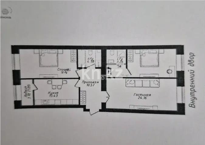 Продажа 3-комнатной квартиры, 95.13 м² в Астане