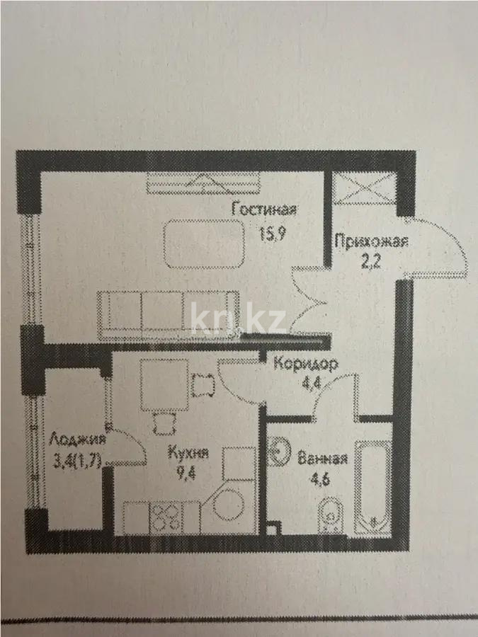 Продажа 1-комнатной квартиры, 38.9 м² в Алматы