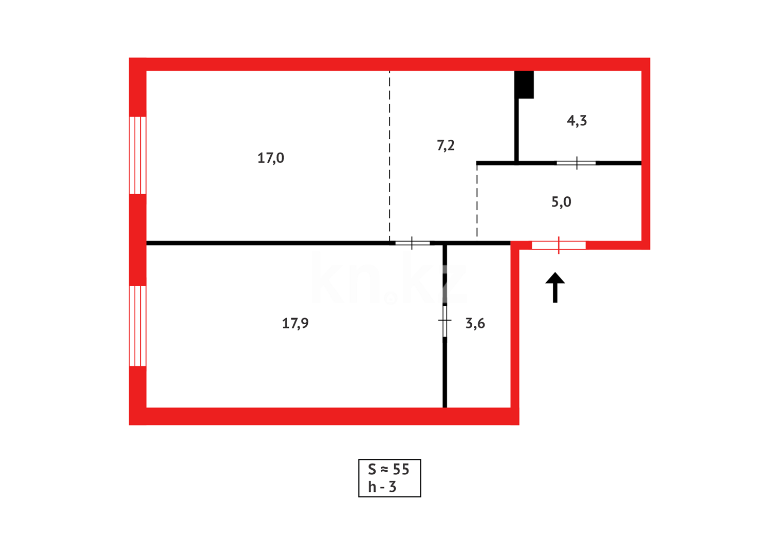Продажа 2-комнатной квартиры, 55 м² в Астане - фото 12