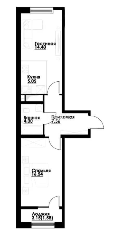 Продажа 2-комнатной квартиры, 50 м² в Алматы