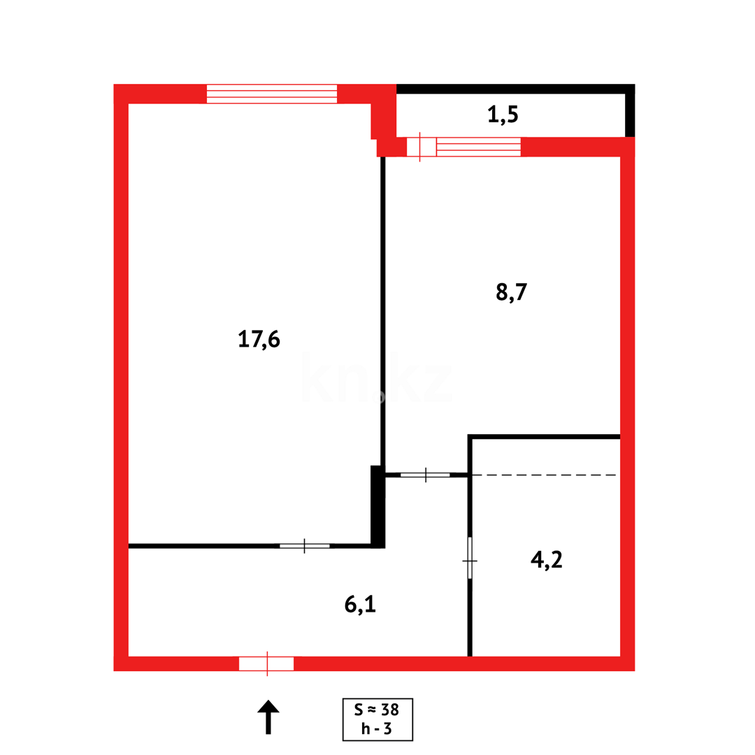 Продажа 1-комнатной квартиры, 40.5 м² в Астане - фото 9