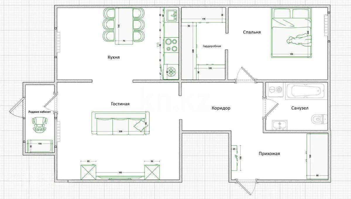 Продажа 2-комнатной квартиры, 80.5 м², ул. Бокейхана, дом  27 в Астане
