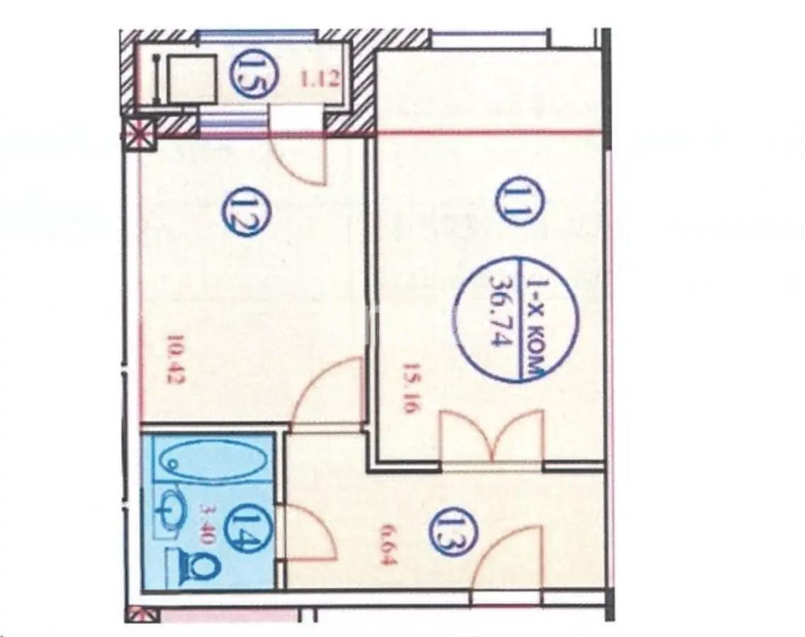 Продажа 1-комнатной квартиры, 36.4 м² в Астане
