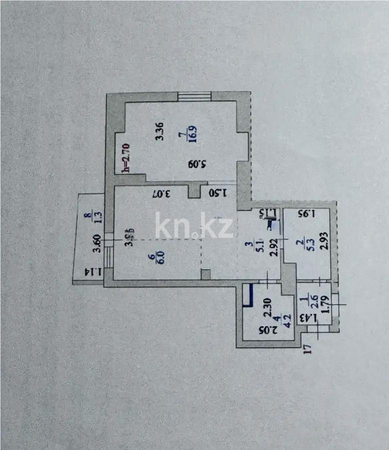 Продажа 2-комнатной квартиры, 53.6 м² в Астане - фото 4