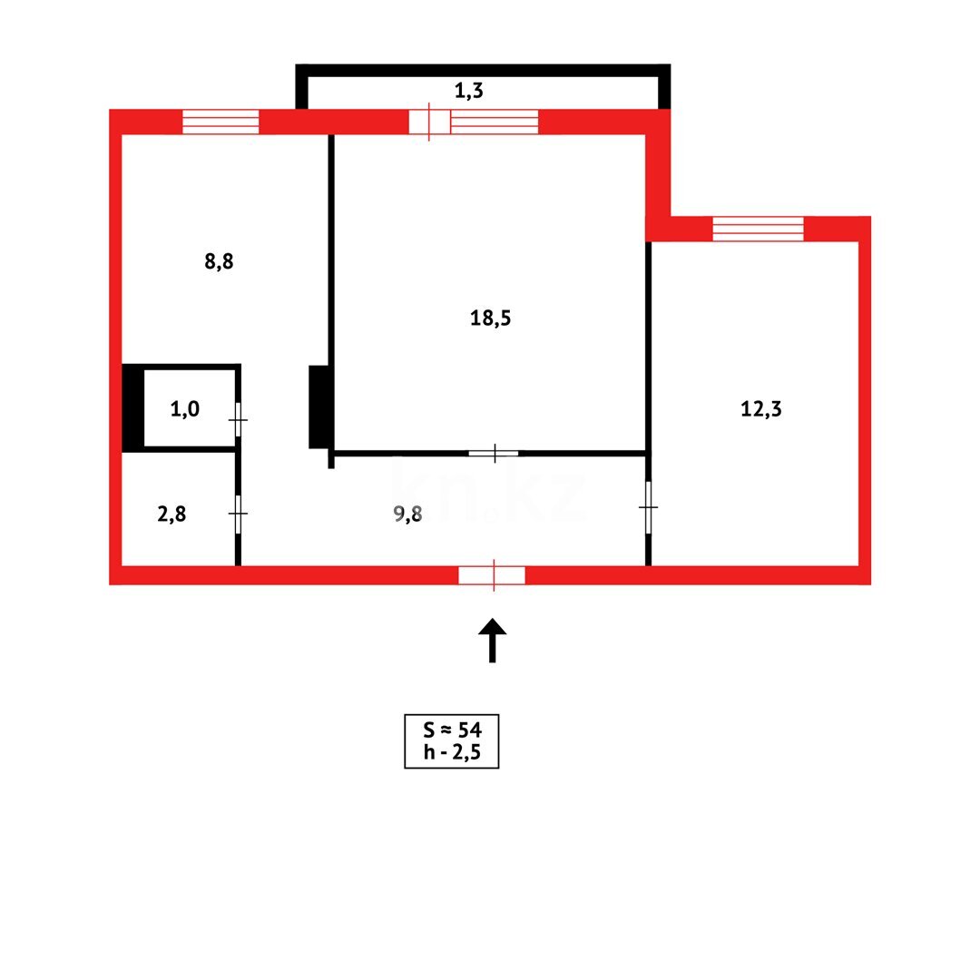 Продажа 2-комнатной квартиры, 52 м² в Караганде - фото 12