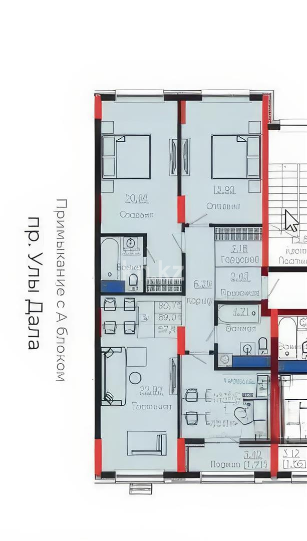 Продажа 3-комнатной квартиры, 90.75 м² в Астане