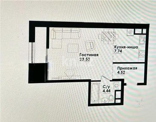 Продажа 1-комнатной квартиры, 42.15 м² в Алматы