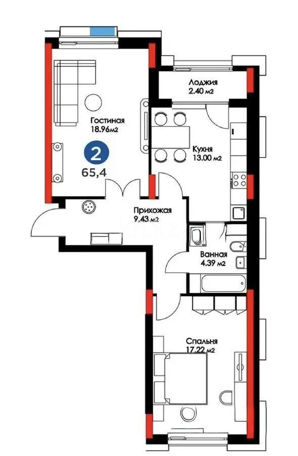 Продажа 2-комнатной квартиры, 65 м² в Астане - фото 4