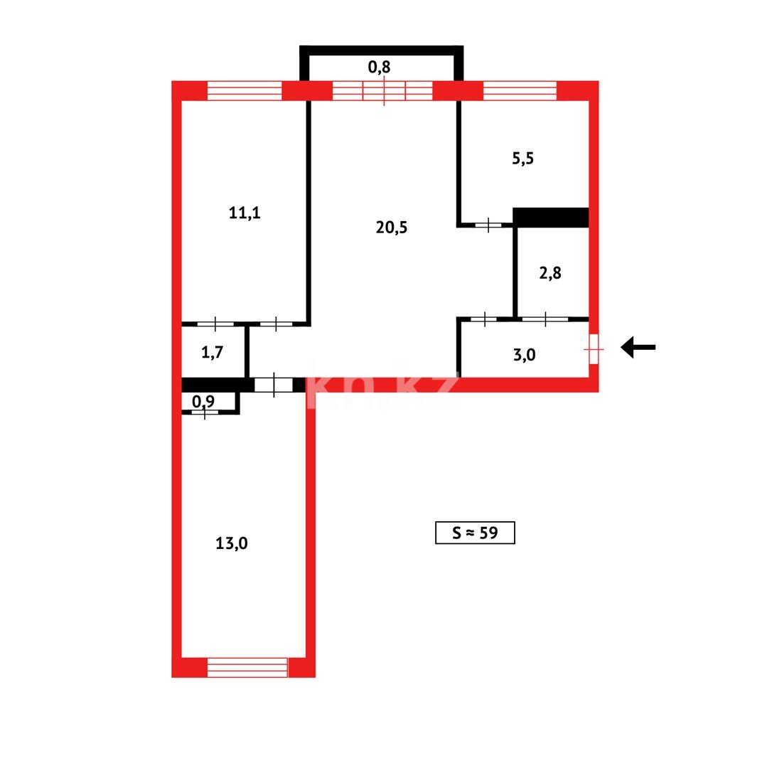 Продажа 3-комнатной квартиры, 60 м² в Караганде - фото 8