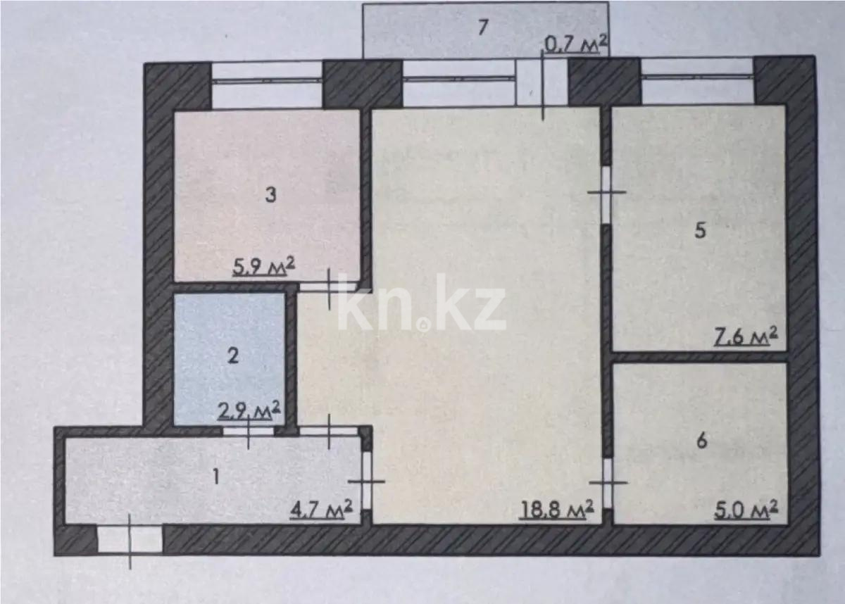 Продажа 2-комнатной квартиры, 44 м², мкр-н 12, дом  44 в Караганде - фото 6
