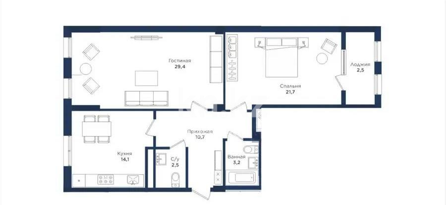 Продажа 2-комнатной квартиры, 84.2 м², ул. Нуршайыкова, дом  6 в Астане - фото 4