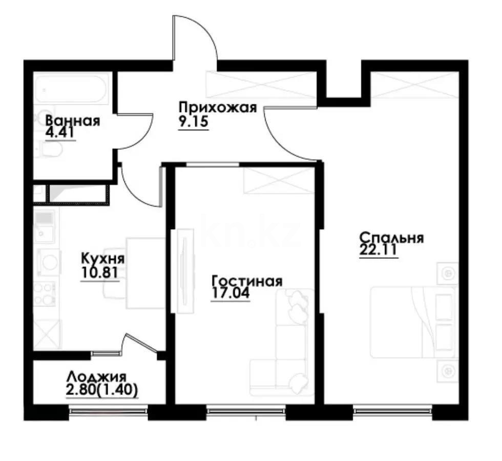 Продажа 2-комнатной квартиры, 65 м² в Алматы