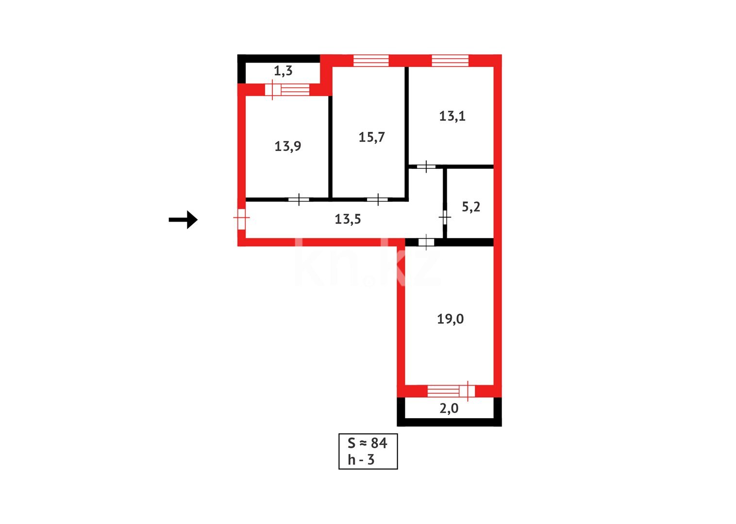 Продажа 3-комнатной квартиры, 83 м² в Караганде - фото 34