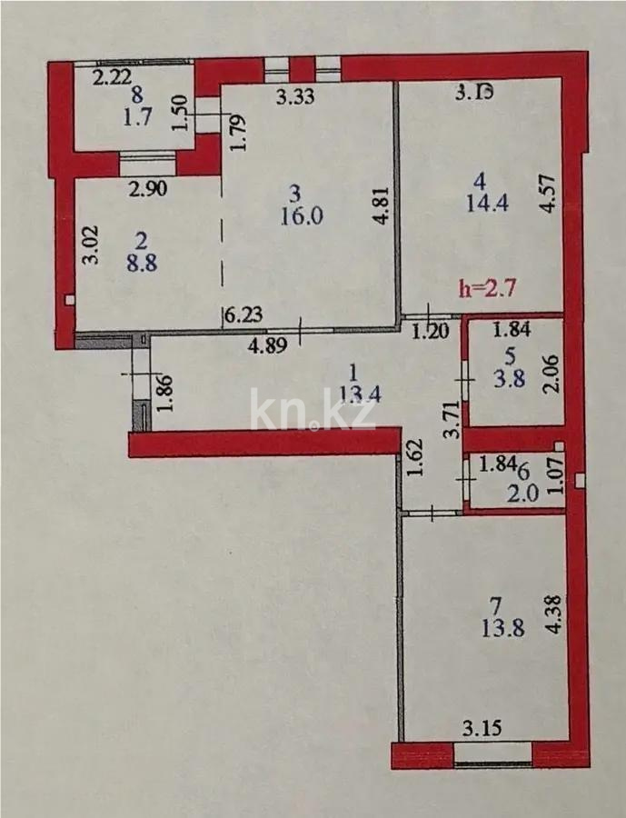 Продажа 3-комнатной квартиры, 73.9 м² в Астане - фото 8