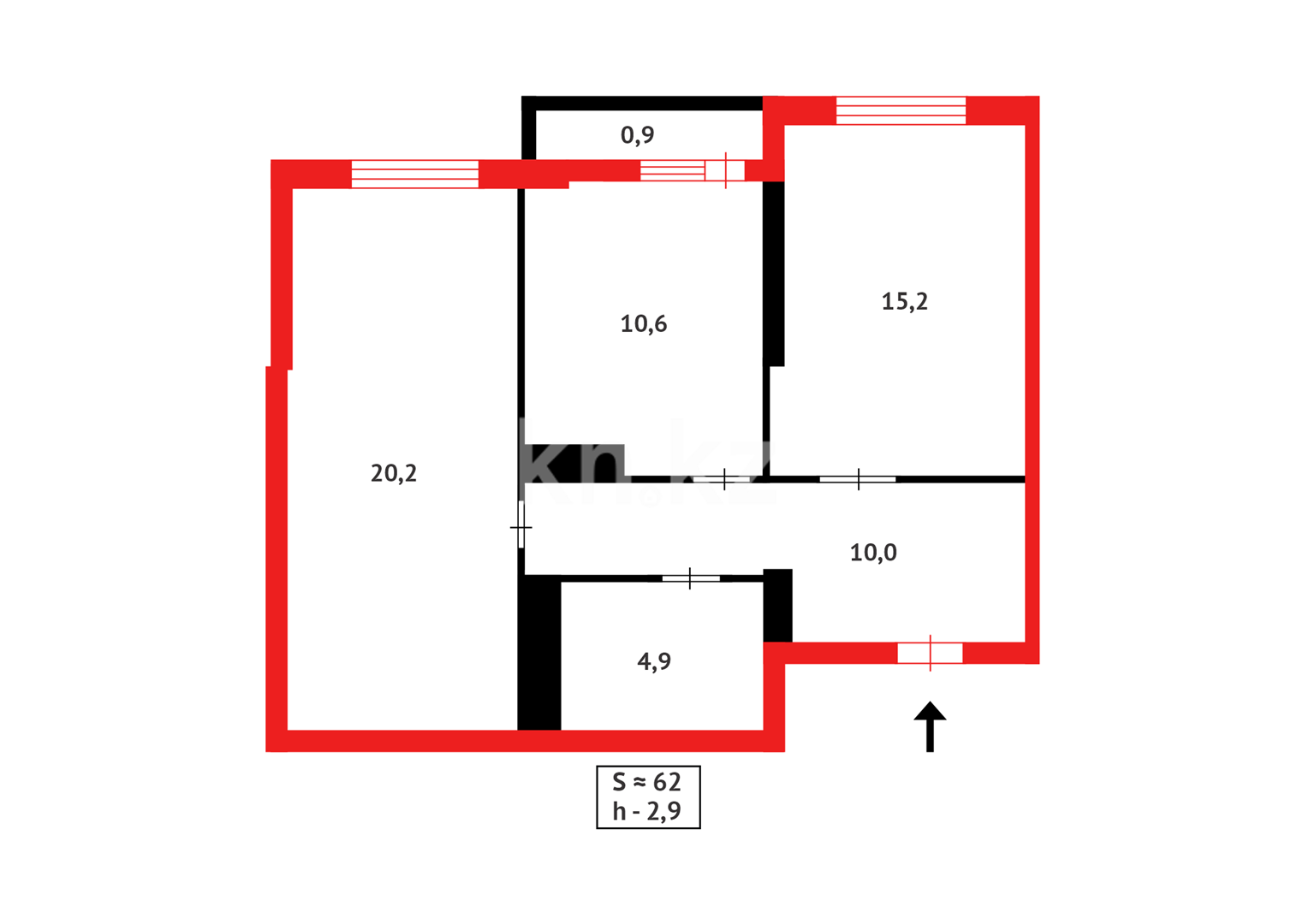 Продажа 3-комнатной квартиры, 62 м² в Астане - фото 9