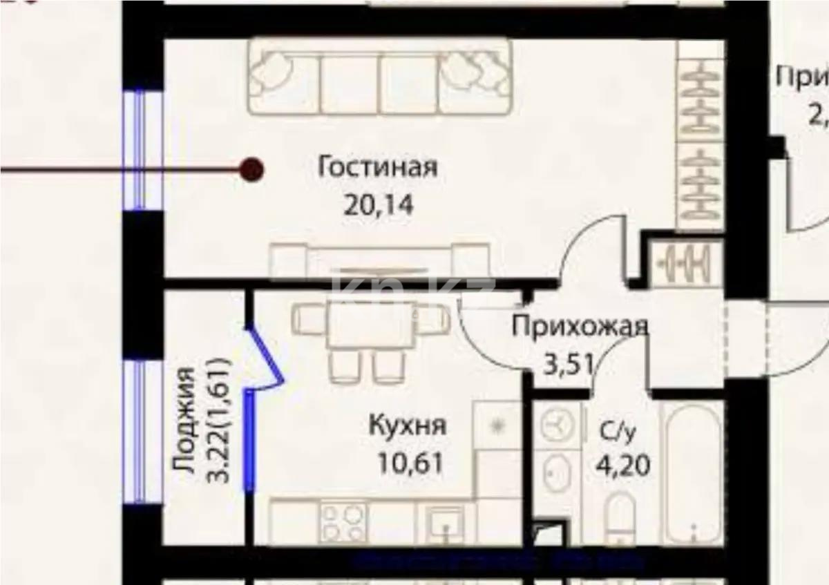 Продажа 1-комнатной квартиры, 39 м² в Астане - фото 4