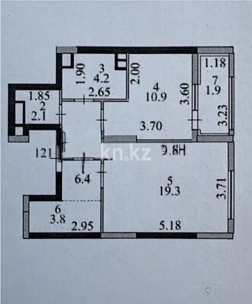 Продажа 1-комнатной квартиры, 48.8 м² в Астане