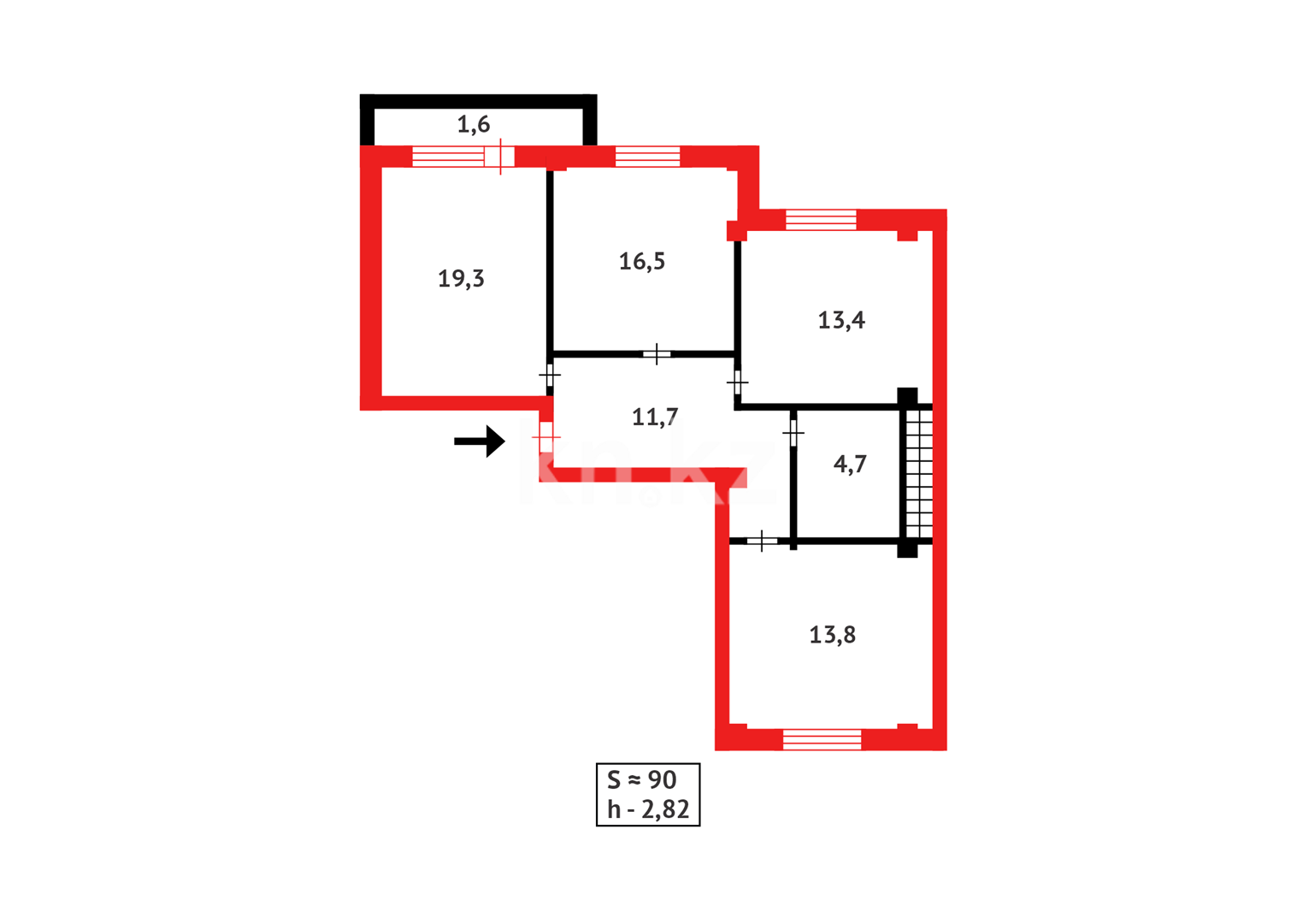 Продажа 3-комнатной квартиры, 90 м² в Караганде - фото 15