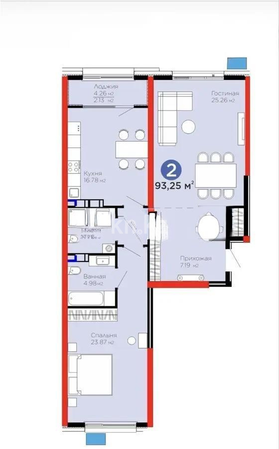 Продажа 2-комнатной квартиры, 93 м² в Алматы
