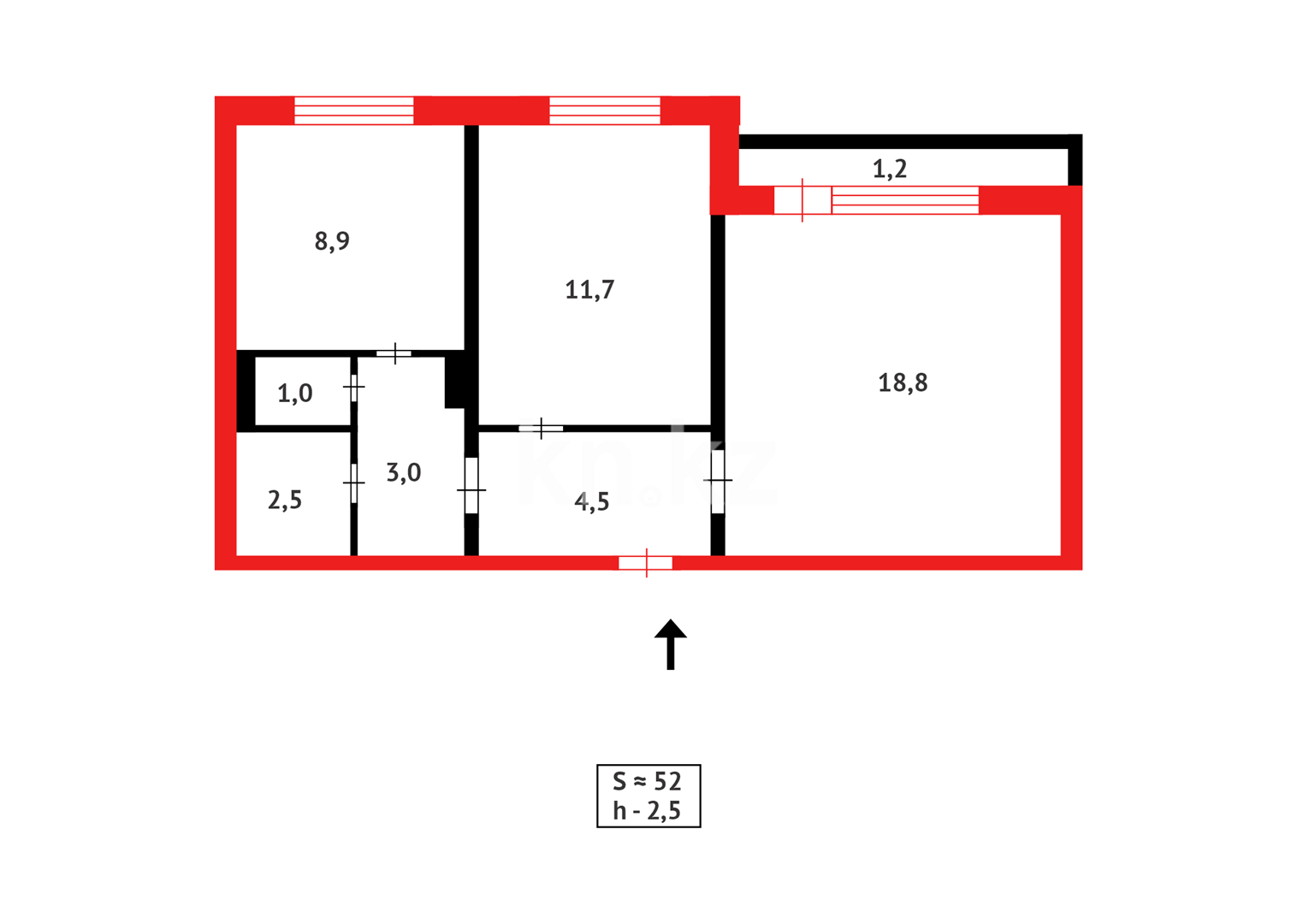 Продажа 2-комнатной квартиры, 51 м², мкр-н Голубые Пруды в Караганде - фото 17