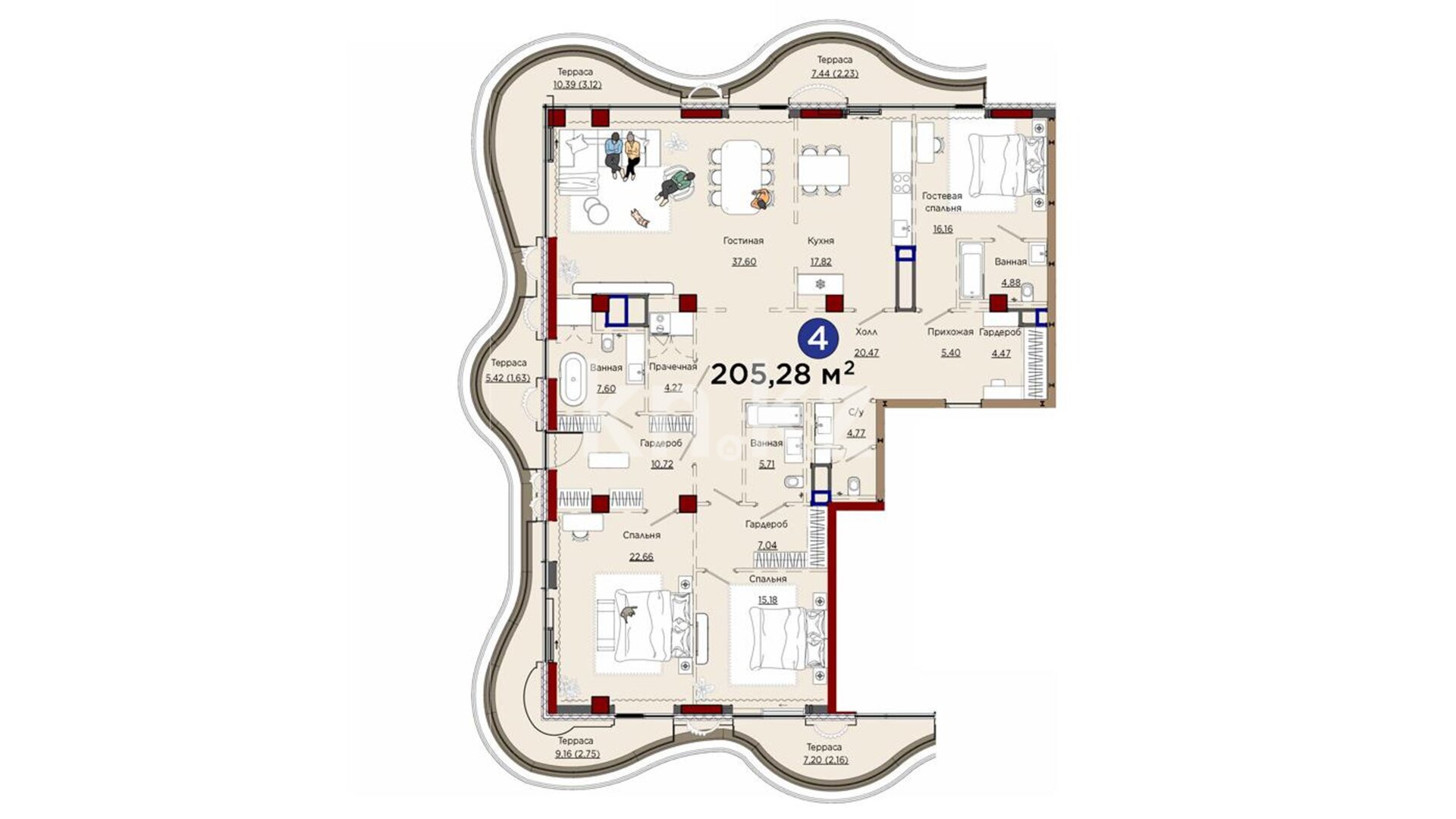 ЖК 1st by BI, 5-комнатная, цена 626 104 000 ₸, 3 050 000 ₸&nbsp;/&nbsp;м²