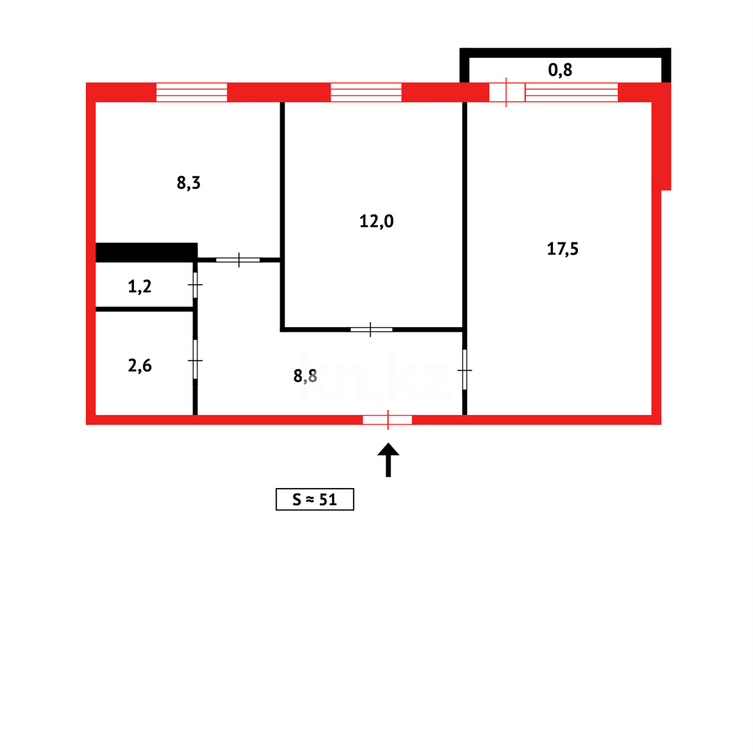 Продажа 2-комнатной квартиры, 57 м², 9-й мкр., дом  42 в Темиртау - фото 11