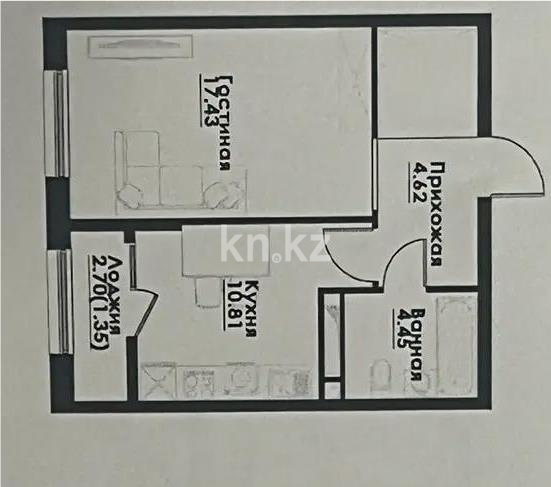 Продажа 1-комнатной квартиры, 42 м² в Алматы