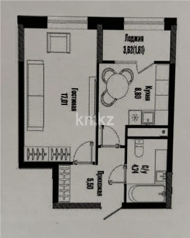 Продажа 1-комнатной квартиры, 38 м², ул. Бухар жырау, дом  12/3 в Астане