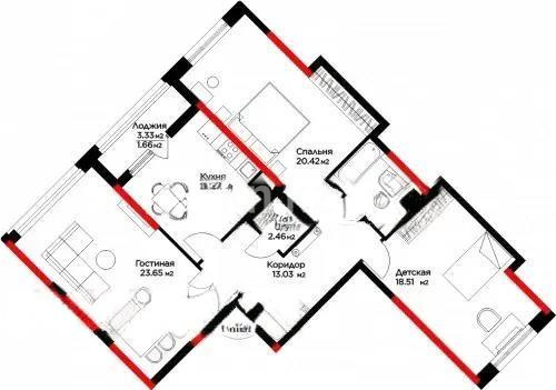 Продажа 3-комнатной квартиры, 99.66 м², пр. Туран, дом  52/6 в Астане - фото 5