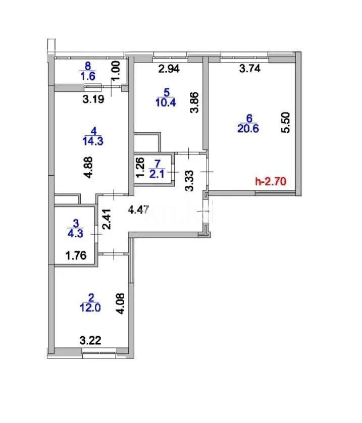 Продажа 3-комнатной квартиры, 77 м² в Астане