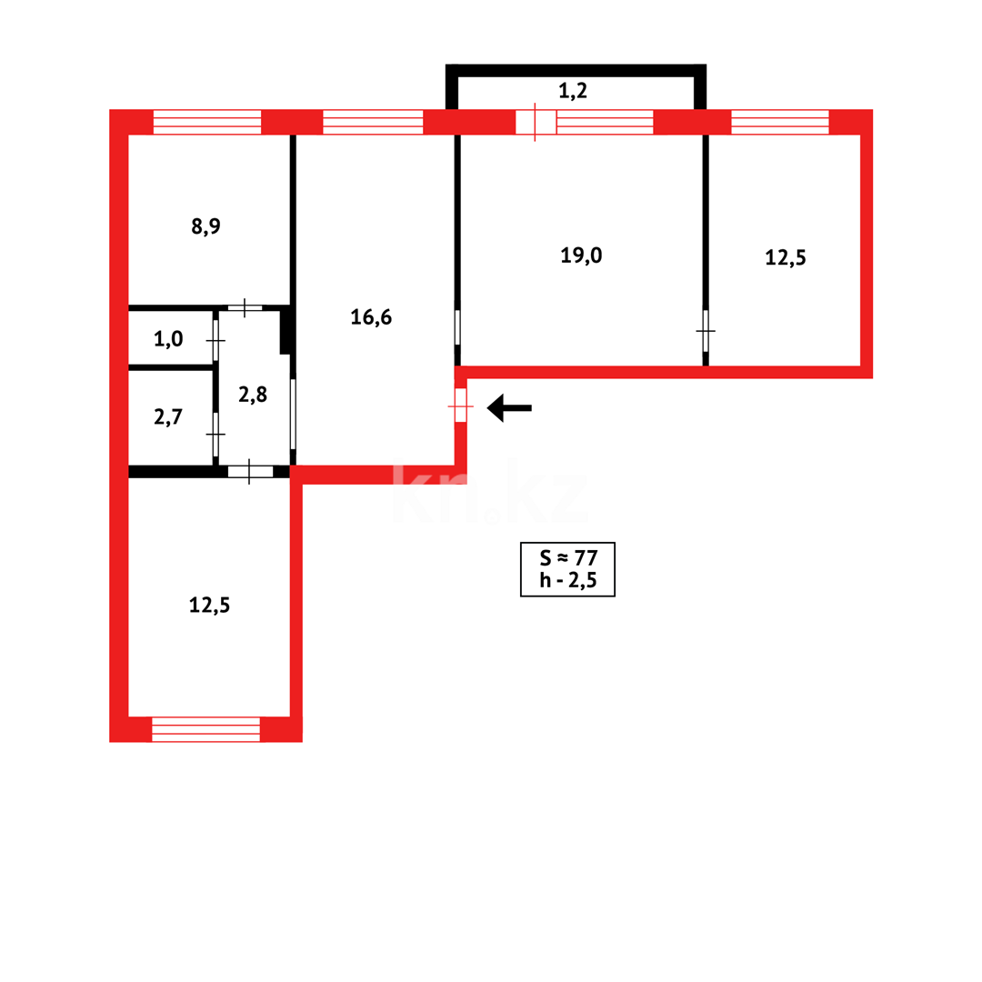Продажа 4-комнатной квартиры, 80 м² в Караганде - фото 18