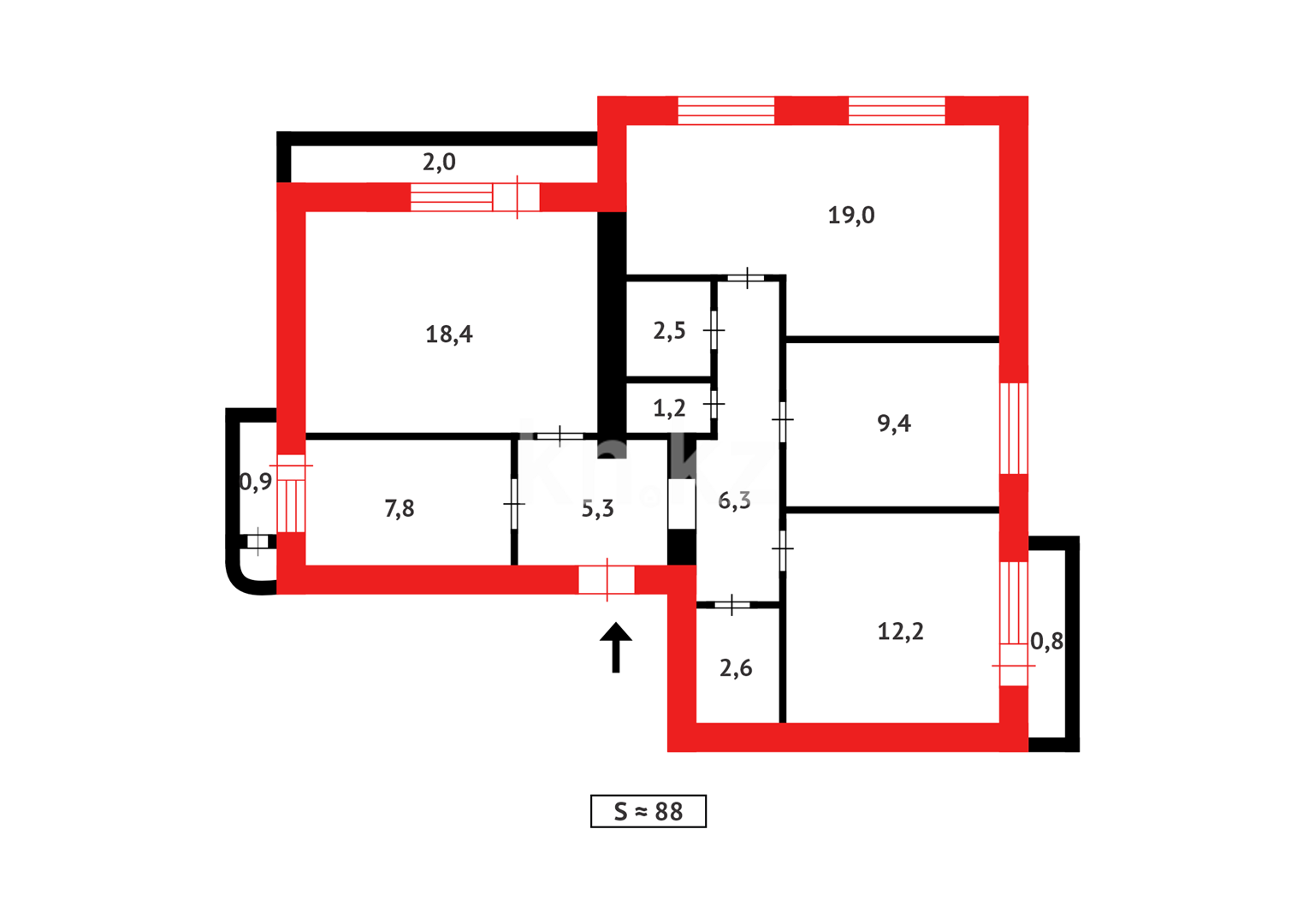 Продажа 4-комнатной квартиры, 88 м² в Караганде - фото 22