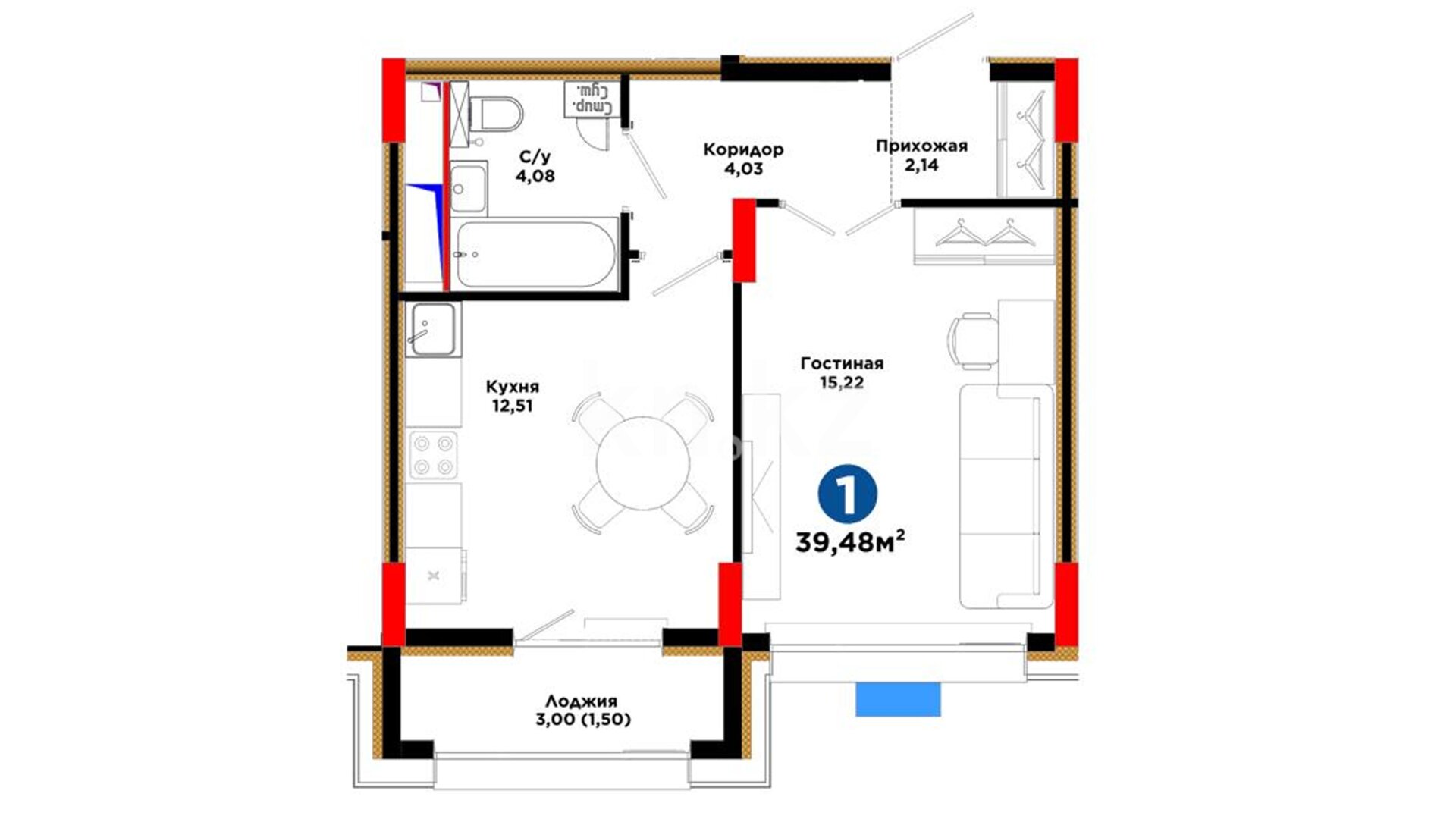 ЖК Arna Urpaq, 1-комнатная, цена 23 877 504 ₸, 604 800 ₸&nbsp;/&nbsp;м²