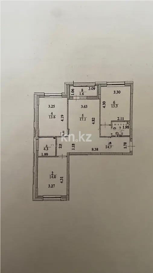 Продажа 3-комнатной квартиры, 81 м², ул. Байтурсынова, дом  14/3 в Астане - фото 7