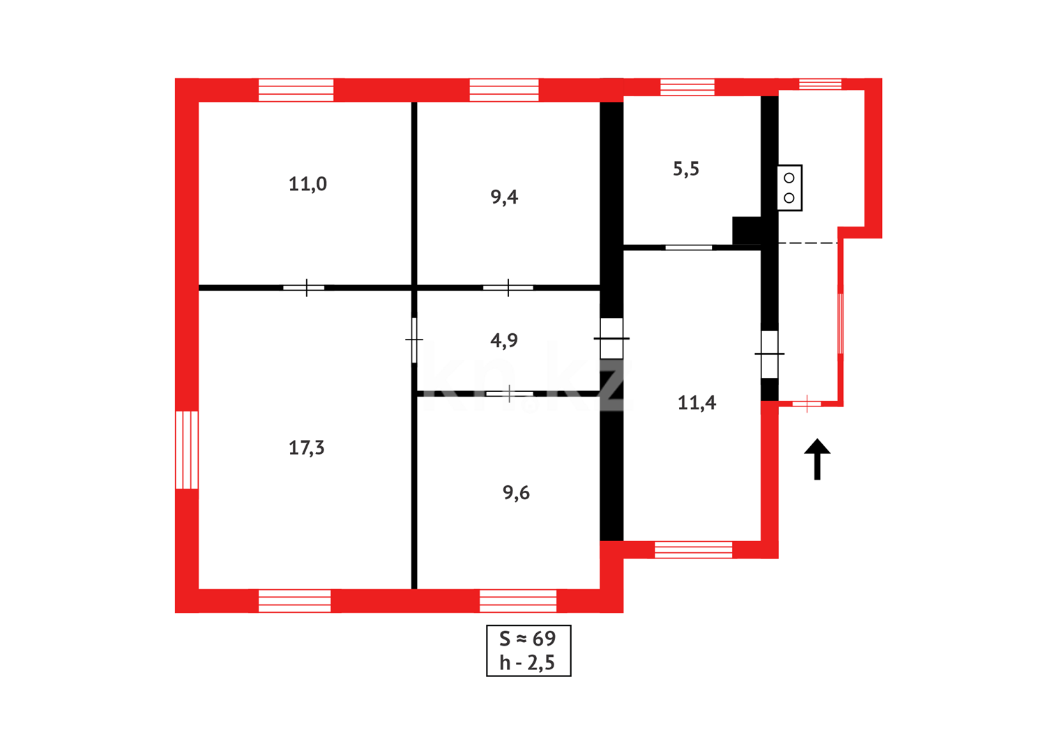 Продажа 4-комнатного дома, 69.1 м², ул. Тельмана в Темиртау - фото 21