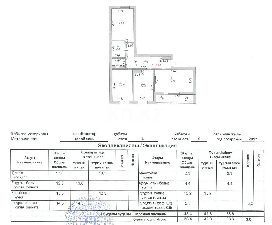 Продажа 3-комнатной квартиры, 86.4 м² в Астане - фото 10