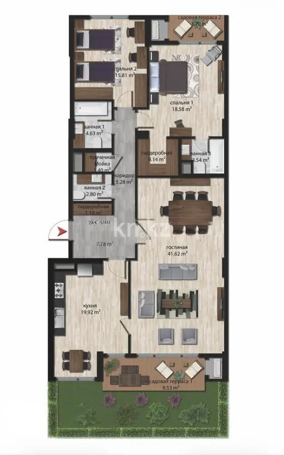 Продажа 3-комнатной квартиры, 136.42 м² в Алматы