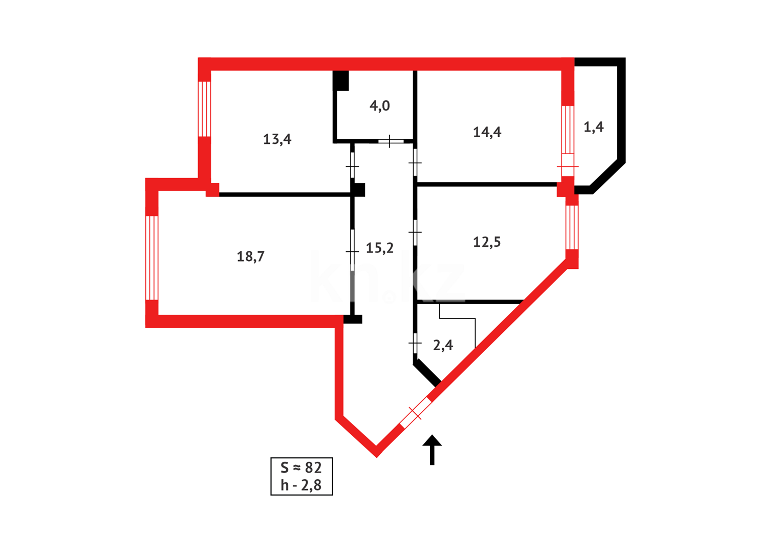 Продажа 3-комнатной квартиры, 82 м² в Астане - фото 19