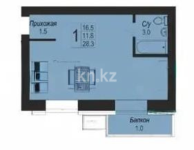 Продажа 1-комнатной квартиры, 29 м² в Астане