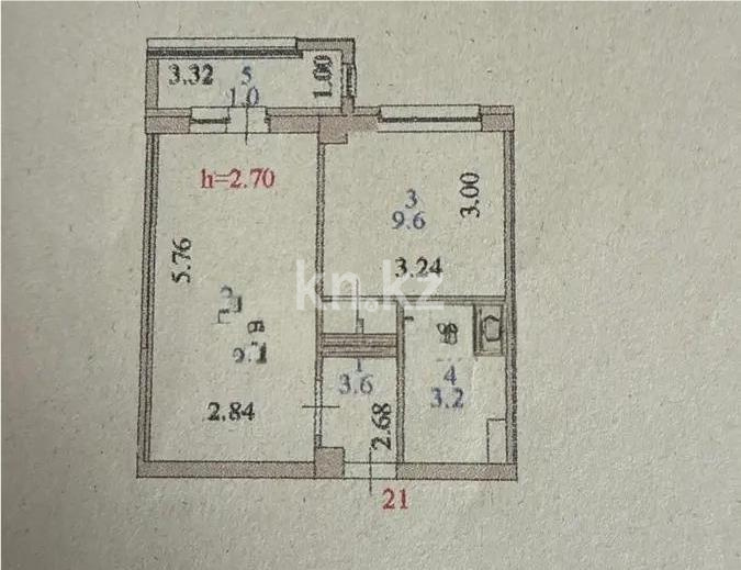 Продажа 1-комнатной квартиры, 33.8 м² в Астане