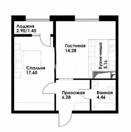 Продажа 2-комнатной квартиры, 49.23 м² в Алматы