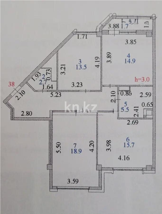 Продажа 3-комнатной квартиры, 88.3 м² в Астане - фото 10